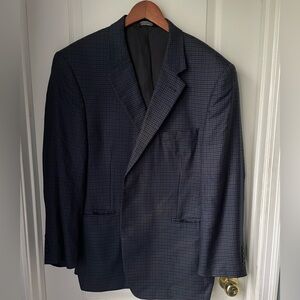 Blue Checkered Suit Jacket